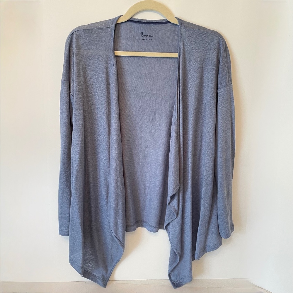 Boden 100% Linen Blue Open Cardigan 4